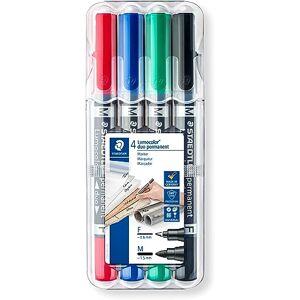 Staedtler Lumocolor duo 348 WP4 permanentní popisovač, 4 kusy v nastavitelné krabičce na staedler, černá, modrá, zelená, červená, 1 balení Staedtler Lumocolor duo 348 WP4 permanentní popisovač, 4 kusy v nastavitelné krabičce na staedler, černá, modrá, zelená, červená, 1 balení