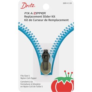 Dritz 309-C-33 náhradní posuvná sada pro velikost 5 spirálový zip, Nylon, gunmetal, fix-A-zip náhradní Slider Kit for Size 5 Coil Zipper Dritz 309-C-33 náhradní posuvná sada pro velikost 5 spirálový zip, Nylon, gunmetal, fix-A-zip náhradní Slider Kit for Size 5 Coil Zipper
