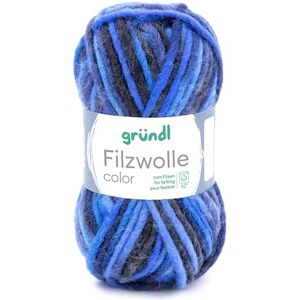 Gründl Vlna plstěná vlna color pro pletení a plstění vlna na pletení ze 100% střižní vlny 1 x 50 g modrá-antracitová multicolor Gründl Vlna plstěná vlna color pro pletení a plstění vlna na pletení ze 100% střižní vlny 1 x 50 g modrá-antracitová multicolor