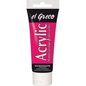 KREUL 28362 El Greco Acrylic, 75ml tuba v fluorescenční růžové, vysoce pigmentovaná, lesklá akrylová barva ve studijní kvalitě, máslově malovatelná, pro pastosové malování KREUL 28362 El Greco Acrylic, 75ml tuba v fluorescenční růžové, vysoce pigmentovaná, lesklá akrylová barva ve studijní kvalitě, máslově malovatelná, pro pastosové malování