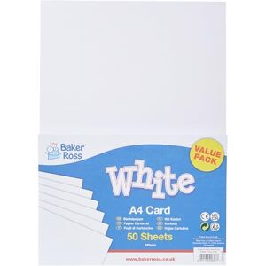 Baker Ross E99A Ross velké balení lepenka pro kutily v bílé DIN A4 (50 kusů) 200 g/m² papír pro kutily pro děti, kutilské projekty Baker Ross E99A Ross velké balení lepenka pro kutily v bílé DIN A4 (50 kusů) 200 g/m² papír pro kutily pro děti, kutilské projekty