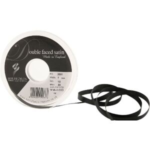 Berisfords 3501 Doppelseitiges Satinband, 20 m x 7 mm, Schwarz Berisfords 3501 Doppelseitiges Satinband, 20 m x 7 mm, Schwarz