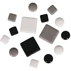Rayher Mosaiksteine Mischung Fancy, Glasmosaik, durchgefärbt, Eimer 500 g (ca. 395 Stück), Glassteine, Größen gemischt, 10 x 10 mm, 20 x 20 mm, 12 mm ø, schwarz/grau/weiß Töne, 14826000 Rayher Mosaiksteine Mischung Fancy, Glasmosaik, durchgefärbt, Eimer 500 g (ca. 395 Stück), Glassteine, Größen gemischt, 10 x 10 mm, 20 x 20 mm, 12 mm ø, schwarz/grau/weiß Töne, 14826000