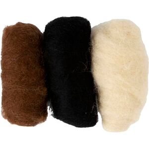 Creativ mykaná vlna, černá, hnědá, bílá, 3 x 10 g Creativ mykaná vlna, černá, hnědá, bílá, 3 x 10 g