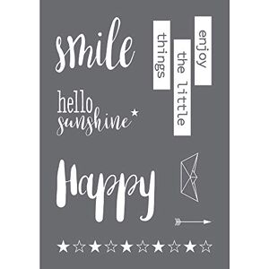 Rayher 45097000 šablona Smile, formát DIN A4, se stěrkou, sítotisková šablona, šablona na malování, samolepicí, šedá Rayher 45097000 šablona Smile, formát DIN A4, se stěrkou, sítotisková šablona, šablona na malování, samolepicí, šedá