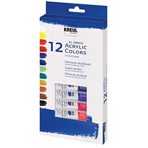 KREUL 28250 – El Greco akrylové barvy, 12 x 12 ml, lesklá, vysoce pigmentovaná akrylová barva ve studijní kvalitě, máslově malovatelná, pro pastózní malování KREUL 28250 – El Greco akrylové barvy, 12 x 12 ml, lesklá, vysoce pigmentovaná akrylová barva ve studijní kvalitě, máslově malovatelná, pro pastózní malování