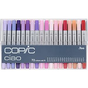 Copic Ciao Marker Set A se 72 barvami, univerzální zvýrazňovač rozvržení, na bázi alkoholu, v praktickém akrylovém displeji pro uložení a snadné vyjmutí Copic Ciao Marker Set A se 72 barvami, univerzální zvýrazňovač rozvržení, na bázi alkoholu, v praktickém akrylovém displeji pro uložení a snadné vyjmutí