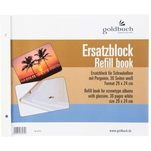 Goldbuch 83075 náhradní blok pro šroubovací album, 30 bílých stran s oddělovači pergamenu, vhodné pro fotoalbum o velikosti 30 x 25 cm, náhradní balení pro fotoalba Goldbuch 83075 náhradní blok pro šroubovací album, 30 bílých stran s oddělovači pergamenu, vhodné pro fotoalbum o velikosti 30 x 25 cm, náhradní balení pro fotoalba