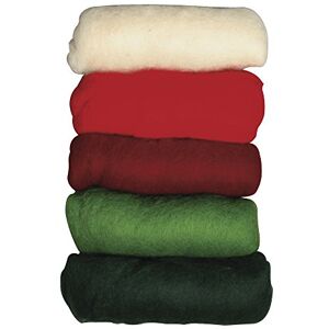 Rayher 5364600 čistá střižní vlna, fleece, 5 barev à 20 g, sáček 100 g, Wintermix Christmas Greetings Rayher 5364600 čistá střižní vlna, fleece, 5 barev à 20 g, sáček 100 g, Wintermix Christmas Greetings