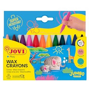 Jovi Voskovky Triwax, 3hranný tvar, bez zápachu, snadno omyvatelné, pro všechny věkové skupiny, krabička s 12 barvami Jovi Voskovky Triwax, 3hranný tvar, bez zápachu, snadno omyvatelné, pro všechny věkové skupiny, krabička s 12 barvami