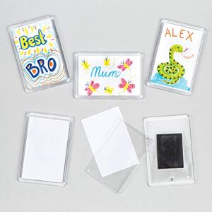 Baker Ross E6826 Blanko magnety – plastová forma s vloženými destičkami pro děti k malování a tvarování – 6 kusů, 68 mm × 43 mm, bílá barva Baker Ross E6826 Blanko magnety – plastová forma s vloženými destičkami pro děti k malování a tvarování – 6 kusů, 68 mm × 43 mm, bílá barva