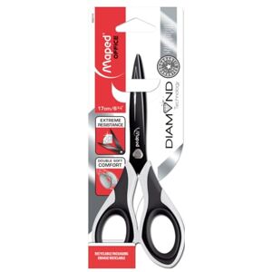 Maped M692310 Schere Diamond, 17 cm, asymmetrisch, schwarz/weiß Maped M692310 Schere Diamond, 17 cm, asymmetrisch, schwarz/weiß