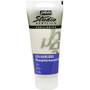 PEBEO Pébéo fosforeskující gelová barva studio, tuba 100 ml, nebarvená, zelená, bezbarvá PEBEO Pébéo fosforeskující gelová barva studio, tuba 100 ml, nebarvená, zelená, bezbarvá