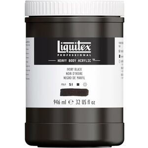 Liquitex Akrylová barva 4413244 Professional Heavy Body v umělecké kvalitě s vynikající stálostí na světle v lícné konzistenci, 946 ml hrnec – slonovinová černá Liquitex Akrylová barva 4413244 Professional Heavy Body v umělecké kvalitě s vynikající stálostí na světle v lícné konzistenci, 946 ml hrnec – slonovinová černá