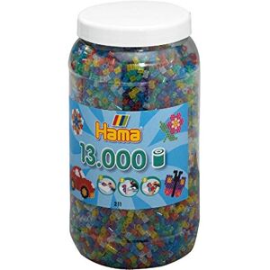 Hama Perlen 211-54 Nažehlovací korálky XXL dóza s cca 13. 000 pestrými midi korálky pro kutily s průměrem 5 mm v průhledné směsi třpytek, kreativní zábava pro malé i velké Hama Perlen 211-54 Nažehlovací korálky XXL dóza s cca 13. 000 pestrými midi korálky pro kutily s průměrem 5 mm v průhledné směsi třpytek, kreativní zábava pro malé i velké