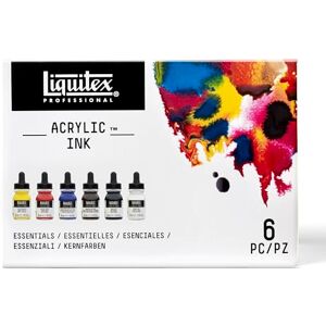Liquitex 3699314 tekuté profesionální akrylové barvy inkoust, sada 6 barev po 30 ml tuše, základní barvy Liquitex 3699314 tekuté profesionální akrylové barvy inkoust, sada 6 barev po 30 ml tuše, základní barvy