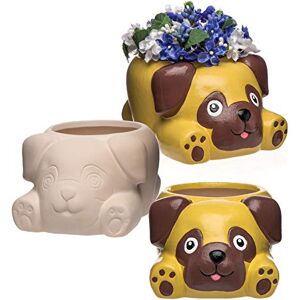 Baker Ross AW107 Květináče Mops z keramiky pro děti k dekoraci, přizpůsobení a obdarování, 2 kusy Baker Ross AW107 Květináče Mops z keramiky pro děti k dekoraci, přizpůsobení a obdarování, 2 kusy
