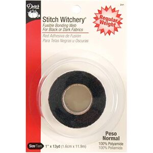 Dritz Stitch Witchery Tavitelná vázací síť, 2,5 cm x 9,1 m, normální hmotnost, 1 role, černá páska na potrubí, 1 palec x 13-yards Dritz Stitch Witchery Tavitelná vázací síť, 2,5 cm x 9,1 m, normální hmotnost, 1 role, černá páska na potrubí, 1 palec x 13-yards