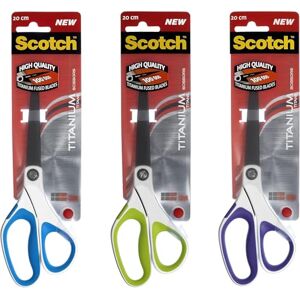 Scotch Nůžky z titanu, různé modely (zelené, modré nebo fialové), 1 balení v balení, délka: 20 cm pro každodenní použití Scotch Nůžky z titanu, různé modely (zelené, modré nebo fialové), 1 balení v balení, délka: 20 cm pro každodenní použití