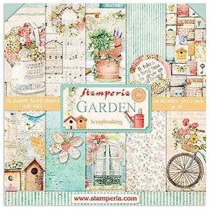 Stamperia Scrapbook Paper Pad for Scrapbooking, album, vytváření karet, bullet žurnalling a more, bez kyselin, Double-Sided, Perfect for Hobbies, Crafts, and Gifting (Garden) (30,5 x 30,5 cm) Stamperia Scrapbook Paper Pad for Scrapbooking, album, vytváření karet, bullet žurnalling a more, bez kyselin, Double-Sided, Perfect for Hobbies, Crafts, and Gifting (Garden) (30,5 x 30,5 cm)