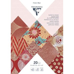 Clairefontaine 95090C Block verleimt mit 20 Bögen Papier aus aller Welt (21 x 29,7 cm, geeignet für Scrapbooking) 1 Pack rot Clairefontaine 95090C Block verleimt mit 20 Bögen Papier aus aller Welt (21 x 29,7 cm, geeignet für Scrapbooking) 1 Pack rot
