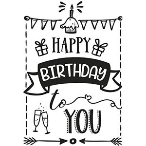 Rayher Razítko dřevo "Happy Birthday", 7 x 10 cm, razítko s textem narozeniny, k vytvoření karet, obálek, dárků, razítko Butterer, 29108000, hnědé Rayher Razítko dřevo "Happy Birthday", 7 x 10 cm, razítko s textem narozeniny, k vytvoření karet, obálek, dárků, razítko Butterer, 29108000, hnědé