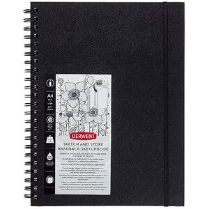 Derwent Sketch & Store Hardcover Skicák, formát A4 na výšku, kreslení a psaní, 56 listů, papír bez kyselin, skicovací kniha, spirálově vázaný hřbet, profesionální kvalita, 2102178 Derwent Sketch & Store Hardcover Skicák, formát A4 na výšku, kreslení a psaní, 56 listů, papír bez kyselin, skicovací kniha, spirálově vázaný hřbet, profesionální kvalita, 2102178