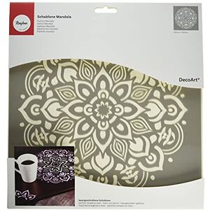 Rayher 38969000 šablona Mandala, 30,5 x 30,5 cm, velikost motivu cca 26,5 cm, polyester, laserově řezaná, ohebná, opakovaně použitelná, šablona na malování, nástěnná šablona plast, šedá Rayher 38969000 šablona Mandala, 30,5 x 30,5 cm, velikost motivu cca 26,5 cm, polyester, laserově řezaná, ohebná, opakovaně použitelná, šablona na malování, nástěnná šablona plast, šedá