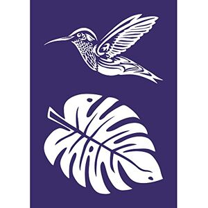 Rayher Schablone Motiv Kolibri, DIN A4, Schablone mit Rakel, Siebdruck-Schablone, Malschablone, selbstklebend, 45088000 Rayher Schablone Motiv Kolibri, DIN A4, Schablone mit Rakel, Siebdruck-Schablone, Malschablone, selbstklebend, 45088000