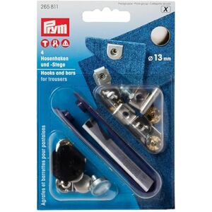 Prym 265811 háčky na kalhoty sada 13 mm – bez šití, stříbrná/mořená – 4 kusy s nářadím – k zaražení – pro kalhoty & sukně – vhodné pro kleště VARIO + Vario Creative Tool Prym 265811 háčky na kalhoty sada 13 mm – bez šití, stříbrná/mořená – 4 kusy s nářadím – k zaražení – pro kalhoty & sukně – vhodné pro kleště VARIO + Vario Creative Tool