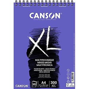 Canson XL texturovaný, smíšený papír Media, střední zrnitost, 300 g/m², na krátké straně spirálový blok, DIN A4 21 x 29,7 cm, bílý, 30 listů Canson XL texturovaný, smíšený papír Media, střední zrnitost, 300 g/m², na krátké straně spirálový blok, DIN A4 21 x 29,7 cm, bílý, 30 listů
