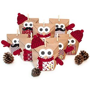 Pajoma Adventní kalendář k naplnění, vánoční sova s doplňky, 2018, kreativní sada sova DIY, 24 sáčků z kraftového papíru 14 × 22 cm Pajoma Adventní kalendář k naplnění, vánoční sova s doplňky, 2018, kreativní sada sova DIY, 24 sáčků z kraftového papíru 14 × 22 cm