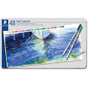 Staedtler Akvarelové pastelky karat akvarelové, vodou roztíratelná, měkká a barevně intenzivní tuha, pro různé suché a mokré techniky, 48 akvarelových tužek v kovovém pouzdře, 125 M48 Staedtler Akvarelové pastelky karat akvarelové, vodou roztíratelná, měkká a barevně intenzivní tuha, pro různé suché a mokré techniky, 48 akvarelových tužek v kovovém pouzdře, 125 M48