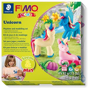 Staedtler 8304 19 LZ03 FIMO Kids Form&Play Playtime & Modeling Polymer Clay Set "Unicorn" (balení se 4 bloky, nálepkami, modelovací nástroje a scéna pozadí) Staedtler 8304 19 LZ03 FIMO Kids Form&Play Playtime & Modeling Polymer Clay Set "Unicorn" (balení se 4 bloky, nálepkami, modelovací nástroje a scéna pozadí)