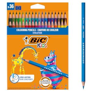 BIC Kids ECOlutions Evolution pastelky – bez dřeva, z 50 % recyklovaného materiálu, nerozbitná tuha, tvar šestihranu, zářivé barvy, balení 36 ks BIC Kids ECOlutions Evolution pastelky – bez dřeva, z 50 % recyklovaného materiálu, nerozbitná tuha, tvar šestihranu, zářivé barvy, balení 36 ks