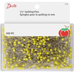 Dritz 500 jehel na prošívání, ušlechtilá ocel, žlutá, 1-3/4 palce Dritz 500 jehel na prošívání, ušlechtilá ocel, žlutá, 1-3/4 palce