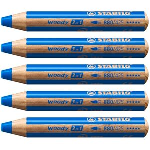 STABILO pastelky, vodové barvy a voskovky woody balení 3 v 1-5 kusech středně modrá STABILO pastelky, vodové barvy a voskovky woody balení 3 v 1-5 kusech středně modrá