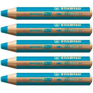 STABILO pastelky, vodové barvy a voskovky woody balení 3 v 1-5 kusech tyrkysová STABILO pastelky, vodové barvy a voskovky woody balení 3 v 1-5 kusech tyrkysová