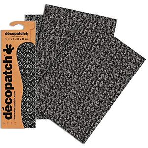 décopatch Clairefontaine C743O Decopatch papír, balení 3 ks černo-bílé s puntíky décopatch Clairefontaine C743O Decopatch papír, balení 3 ks černo-bílé s puntíky
