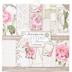 Stamperia Letters and Flowers Scrapbooking Pad 30x30 Stamperia Letters and Flowers Scrapbooking Pad 30x30
