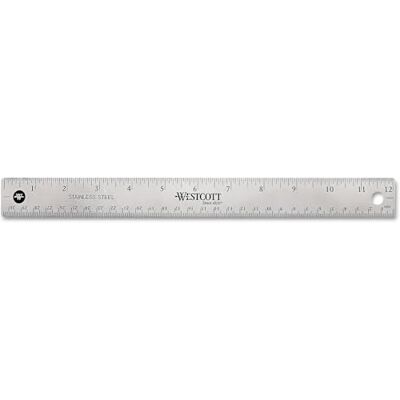 Westcott 10415 Kovový lineál, nerozbitný, rozdělení cm a palců s protiskluzovou korkovou zadní stranou, 30 cm, STAINLESS STEEL Westcott 10415 Kovový lineál, nerozbitný, rozdělení cm a palců s protiskluzovou korkovou zadní stranou, 30 cm, STAINLESS STEEL