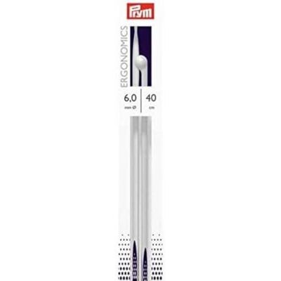 Prym 190409 Jackenstricknadeln Ergonomics 40 cm 6,00 mm, Alabasterweiß Prym 190409 Jackenstricknadeln Ergonomics 40 cm 6,00 mm, Alabasterweiß