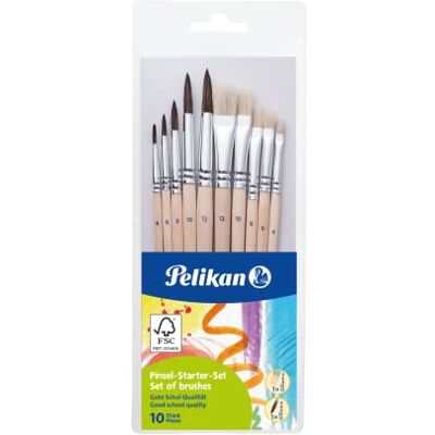Pelikan Kartáč Startovní sada s 5 štětinami a 5 štětci, do školy, 10 kusů Pelikan Kartáč Startovní sada s 5 štětinami a 5 štětci, do školy, 10 kusů