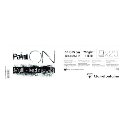 Clairefontaine 975813C PaintOn desky (s 20 aršíky, 250 g, 100% čistý celulózový papír s mírnou zrnitostí, 50 x 65 cm, ideální pro multittechniky) extra bílá Clairefontaine 975813C PaintOn desky (s 20 aršíky, 250 g, 100% čistý celulózový papír s mírnou zrnitostí, 50 x 65 cm, ideální pro multittechniky) extra bílá