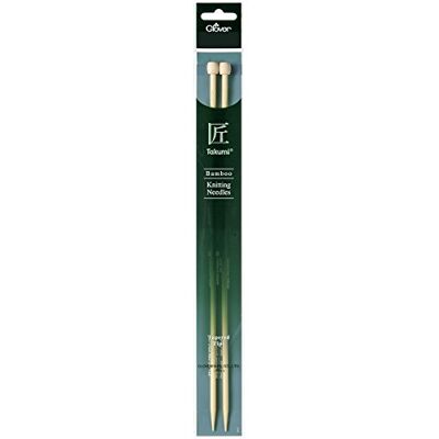 Clover Stricknadeln, einseitiger Takumi-Bambus, 23 cm, 7mm Clover Stricknadeln, einseitiger Takumi-Bambus, 23 cm, 7mm