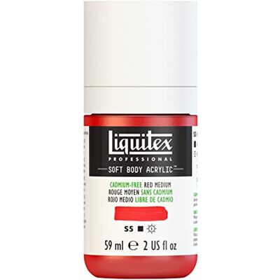 Liquitex 1959894 Profesionální akrylová barva Soft Body – umělecká barva v krémové krycí konzistenci, vysoká pigmentace, stálobarevná a odolná proti stárnutí, 59 ml láhev – bez kadmia, červená střední Liquitex 1959894 Profesionální akrylová barva Soft Body – umělecká barva v krémové krycí konzistenci, vysoká pigmentace, stálobarevná a odolná proti stárnutí, 59 ml láhev – bez kadmia, červená střední