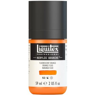 Liquitex 2059982 Professional Akrylový kvaš oranžová Fluo, 59ml láhev, matná akrylová barva s kvašovými vlastnostmi, vysoce krycí, vodotěsná a stálá na světle Liquitex 2059982 Professional Akrylový kvaš oranžová Fluo, 59ml láhev, matná akrylová barva s kvašovými vlastnostmi, vysoce krycí, vodotěsná a stálá na světle