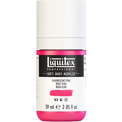 Liquitex 1959987 Professional akrylová barva Soft Body – umělecká barva v krémově krycí konzistenci, vysoká pigmentace, světlostálá a odolná proti stárnutí, láhev 59 ml – růžová fluo Liquitex 1959987 Professional akrylová barva Soft Body – umělecká barva v krémově krycí konzistenci, vysoká pigmentace, světlostálá a odolná proti stárnutí, láhev 59 ml – růžová fluo