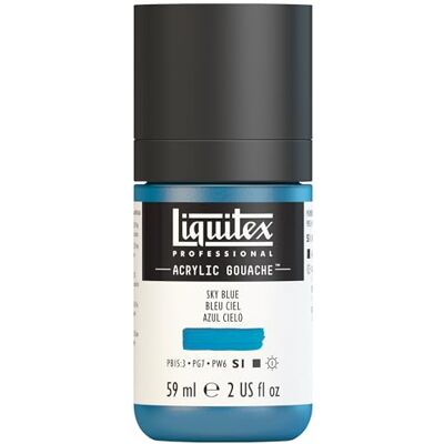 Liquitex 2059279 Professional Akrylový kvaš nebeská modř, láhev 59 ml, matná akrylová barva s kvašovými vlastnostmi, vysoce krycí, voděodolná a stálobarevná Liquitex 2059279 Professional Akrylový kvaš nebeská modř, láhev 59 ml, matná akrylová barva s kvašovými vlastnostmi, vysoce krycí, voděodolná a stálobarevná