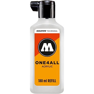 Molotow ONE4ALL Refill Acryl, barva 160 signal bílá 180 ml, náhradní inkoust pro permanentní popisovače Molotow ONE4ALL Refill Acryl, barva 160 signal bílá 180 ml, náhradní inkoust pro permanentní popisovače